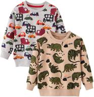 👕 azalquat toddler boys crewneck sweatshirt - cotton long-sleeve pullover with cartoon print logo
