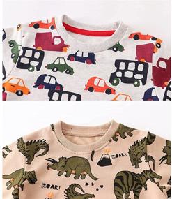 img 2 attached to 👕 Azalquat Toddler Boys Crewneck Sweatshirt - Cotton Long-Sleeve Pullover with Cartoon Print