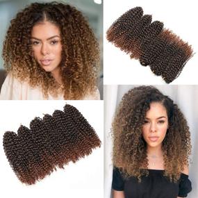 img 3 attached to 12 Inch Short Passion Twist Hair Marlybob Crochet Hair 6 Bundles Kinky Curly Braids