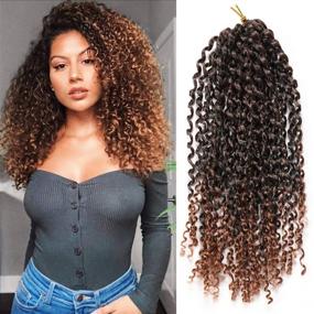 img 2 attached to 12 Inch Short Passion Twist Hair Marlybob Crochet Hair 6 Bundles Kinky Curly Braids