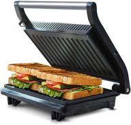 🥪 aigostar electric panini press grill: non-stick plates, 180° opening, indicator lights - ideal for indoor grilling логотип