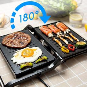 img 3 attached to 🥪 Aigostar Electric Panini Press Grill: Non-Stick Plates, 180° Opening, Indicator Lights - Ideal for Indoor Grilling