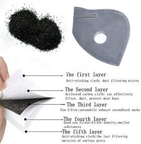 img 1 attached to 🌬️ Reusable Face Mask with Carbon Activated Filter for Adults Outdoors - Men, Women & Cycling: Breathable Mouth Cover for Kids - Girls & Boys