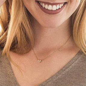 img 1 attached to 📿 BFJLife Personalized Tiny Gold Initial Heart Necklace—18K Gold Filled, Handmade Dainty Letter Heart Choker Necklace, Women's Gift, Jewelry