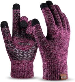 img 4 attached to Black Thermal Anti Slip Silicone Texting Gloves - Men's Accessories and Mittens