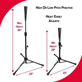 img 3 attached to Hit Run Steal Heavy Duty Portable Travel Batting Tee: Adjustable Height, Flexible Rubber Tee Top for Baseball, Softball, and Tball Players of Any Age