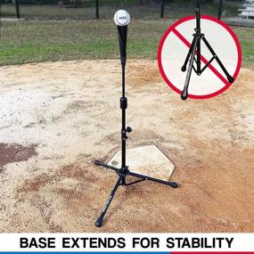 img 1 attached to Hit Run Steal Heavy Duty Portable Travel Batting Tee: Adjustable Height, Flexible Rubber Tee Top for Baseball, Softball, and Tball Players of Any Age