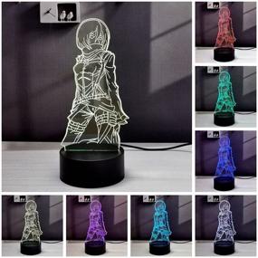 img 3 attached to 🌟 Attack on Titan Night Light: 3D LED Anime Lamp Table Decor for Room - AOT, 16 Colors, Remote Control Included