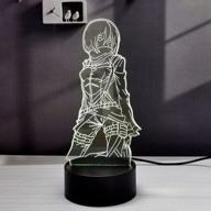 🌟 attack on titan night light: 3d led anime lamp table decor for room - aot, 16 colors, remote control included логотип