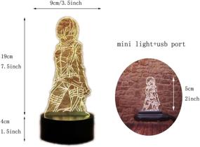 img 2 attached to 🌟 Attack on Titan Night Light: 3D LED Anime Lamp Table Decor for Room - AOT, 16 Colors, Remote Control Included