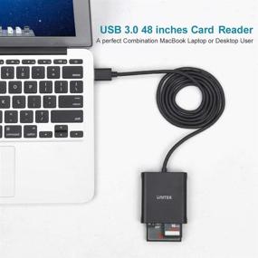 img 3 attached to Устройство для чтения карт с форматом Unitek USB 3.0 Compact Flash - многофункциональный адаптер с 3 слотами для карт памяти CF, TF, SDXC, SDHC, SD, Micro SDXC, Micro SDHC - одновременное чтение 3 карт - алюминиевый корпус - кабель 4FT (черный).
