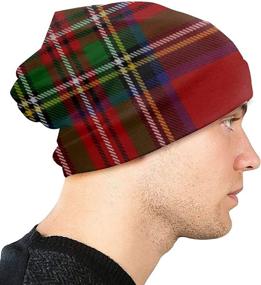 img 1 attached to 🏴 Scottish Plaid Royal Stewart Tartan Knit Beanie Hat Cap for Winter - Classic Colors, Cuffed Plain Skull Cap - Men's/Women's Winter Caps Hats