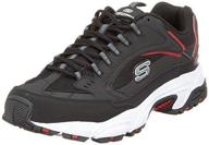 skechers sport stamina cutback sneaker - black/red: boost your performance! logo