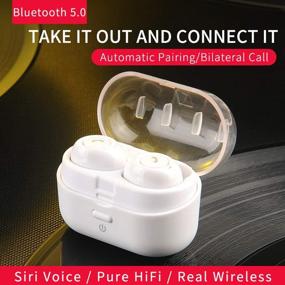 img 1 attached to 🎧 Беспроводные наушники True Wireless Stereo: Bluetooth 5.0 Он-эар наушники с технологией CVC8.0, двумя микрофонами, HiFi звуком, 20 часами воспроизведения - Белый