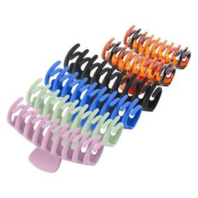 img 4 attached to Large Non-Slip Hair Claw Clips for Women - Matte Finish, Perfect for Thin and Thick Hair - Strong Hold, Set of 6 Packs in 2 Sizes