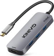 kinivo 710uc usb-c hub - 7 ports, 3 usb 3.0, hdmi, 100w pd, sd & tf card readers - compatible with macbook pro 13/15 (thunderbolt 3), 2018 mac air, chromebook, xps, samsung galaxy s8/s9/s10 etc логотип