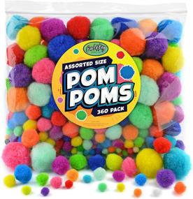 img 4 attached to 🎨 Carl & Kay Jumbo Assorted Size 360 Pom Poms: Perfect for Crafts, Creative Kid’s Gift & Multi Colored Big Pompoms