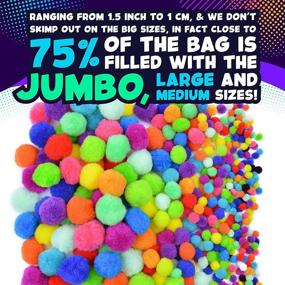 img 3 attached to 🎨 Carl & Kay Jumbo Assorted Size 360 Pom Poms: Perfect for Crafts, Creative Kid’s Gift & Multi Colored Big Pompoms