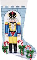 alice peterson home creations holiday edition nutcracker soldier needlepoint stocking kit - large, deluxe size logo