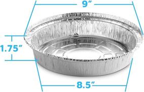 img 3 attached to 🍽️ 9" Round Aluminum Foil Pans by MontoPack - Disposable Containers with Straight Walls for Storage, Serving, Baking & Reheating - Freezer and Oven Safe - Recyclable, USA-Made - 50-Pack Tin Set for Meal Prep