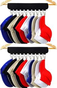 img 4 attached to 🧢 2Pack Cap Organizer Hanger with 20 Clips - Keep Your Hats Tidy and Clean!