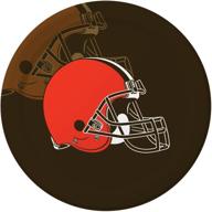 аутентичные бумажные тарелки cleveland browns - 96 шт. набор тарелок для ужина nfl от creative converting. логотип