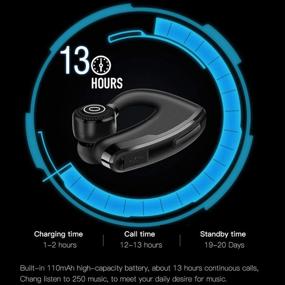 img 2 attached to 🎧 Premium Bluetooth Headphones: Wireless Business Earphones with Mic, Waterproof HD Stereo Sound, Sweatproof Earbuds for Hands-Free Workout - 12 Hour Battery, Noise Cancelling Headsets (P9)