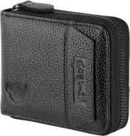 👜 premium admetus cowhide leather zipper men's accessories: wallets, card cases & money organizers logo