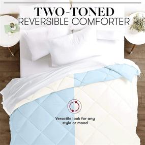 img 2 attached to Beckham Hotel Collection Reversible Comforter - All Season - Premium Quality Luxury Comforter - Twin/Twin XL - Navy/Sleet