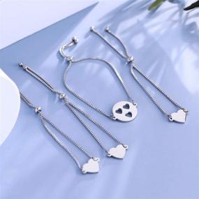img 1 attached to 👩 Mother Daughter Bracelet Set with Matching Heart Jewelry Gift - G-Ahora Set of 1, 2, 3 for Mom and Daughter