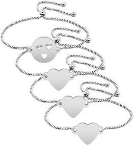 img 4 attached to 👩 Mother Daughter Bracelet Set with Matching Heart Jewelry Gift - G-Ahora Set of 1, 2, 3 for Mom and Daughter