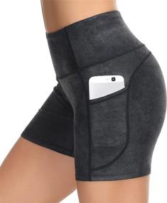 img 4 attached to Dragon Fit High Waist Yoga Shorts: Tummy Control with 2 Side Pockets for Women - Ideal for Running, Home Workouts & More!