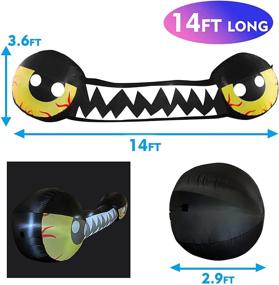 img 1 attached to 👻 14 FT Halloween Inflatable Outdoor Double Yellow Eyes with Teeth - GOOSH Blow Up Yard Decoration with LED Lights for Holiday, Party, Yard, Garden - Clearance Sale!