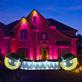 img 4 attached to 👻 14 FT Halloween Inflatable Outdoor Double Yellow Eyes with Teeth - GOOSH Blow Up Yard Decoration with LED Lights for Holiday, Party, Yard, Garden - Clearance Sale!