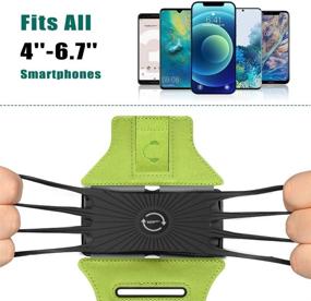 img 2 attached to VUP Running Armband - 360°Rotatable with Key Holder for iPhone 12 Pro/11 Pro Max/X/XR/XS/8/7/6/6s Plus, Galaxy S20/S10/S9 Plus, Note 20/10/9/8 - Ideal for Hiking, Biking, Walking - Green