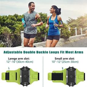 img 1 attached to VUP Running Armband - 360°Rotatable with Key Holder for iPhone 12 Pro/11 Pro Max/X/XR/XS/8/7/6/6s Plus, Galaxy S20/S10/S9 Plus, Note 20/10/9/8 - Ideal for Hiking, Biking, Walking - Green