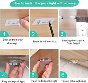 img 2 attached to 🔆 10 Pack Linkable LED Dimmable Under Cabinet Lighting Kit with Remote Control - Hardwired Puck Lights for Kitchen Counter, Wardrobe, Bookcase - Timer Included (Day White)