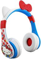 ekids hello kitty kids bluetooth headphones, wireless headphones with microphone – includes aux cord, volume reduced & foldable design – ideal for school, home, or travel logo