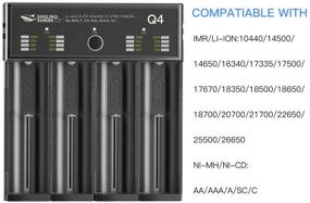 img 1 attached to Универсальное зарядное устройство Smiling Shark LCD: Быстрозарядное умное зарядное устройство с 4 отсеками для 18650, Ni-MH, Li-ion, AA, AAA и других типов аккумуляторов.