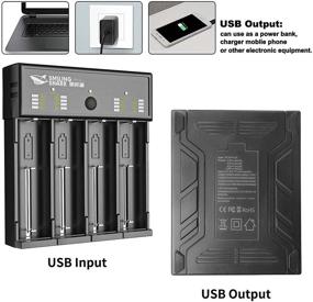 img 2 attached to Универсальное зарядное устройство Smiling Shark LCD: Быстрозарядное умное зарядное устройство с 4 отсеками для 18650, Ni-MH, Li-ion, AA, AAA и других типов аккумуляторов.