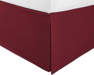 premium brushed microfiber bed skirt with 15” drop - twin xl size, burgundy, wrinkle resistant, pleated design, split corners logo