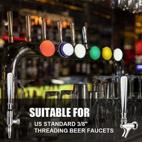 img 1 attached to MRbrew Upgraded Beer Tap Handle: Heavy Duty Stainless Steel Faucet for Standard 🍺 American 3/8'' Threading Kegerator Tower, Stout Nitro Draft Beer Tap - Perfect for Home Brewing