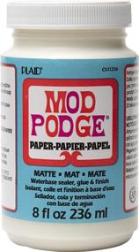 img 4 attached to Waterbase Sealer, Glue, and Finish for Paper 8oz - Mod Podge CS11236 Matte Finish