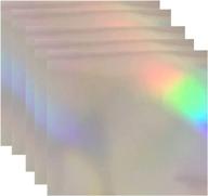 🌈 holographic permanent vinyl - 16 sheets 12x12 - adhesive glossy and waterproof vinyl sheet for cutting machines логотип