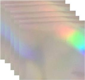 img 4 attached to 🌈 Holographic Permanent Vinyl - 16 Sheets 12x12 - Adhesive Glossy and Waterproof Vinyl Sheet for Cutting Machines