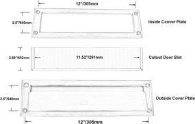 img 1 attached to 📬 13-inch Matte Black QCAA Mail Slot with Solid Brass Interior Frame - 1 Pack, Made in Taiwan