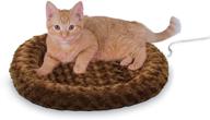 🐱 heated thermo-kitty fashion splash cat bed by k&amp;h pet products - orthopedic foam base, over-stuffed bolsters, machine washable - available in multiple sizes & colors logo