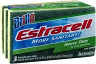 🧽 brillo estracell heavy duty scrub sponge: 3-pack for tough cleaning logo