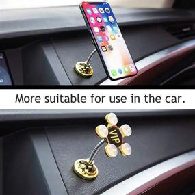 img 3 attached to 360 Degree Rotate Suction Phone Holder - Easy to Install & Use - Strong, Flower-Shaped Holder for Car and Home - Golden GPS Holders