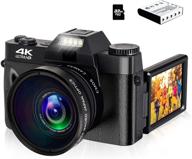 📷 high-quality 4k vlogging camera with wifi, flip screen, and 48mp for youtube – includes 32gb micro card logo